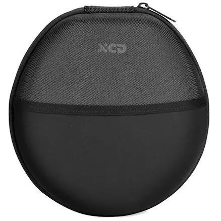 Xcd Eva Headphone Carry Case – Black Padded Sleeve With Lycra Pocket And Airline Audio Adapter 1