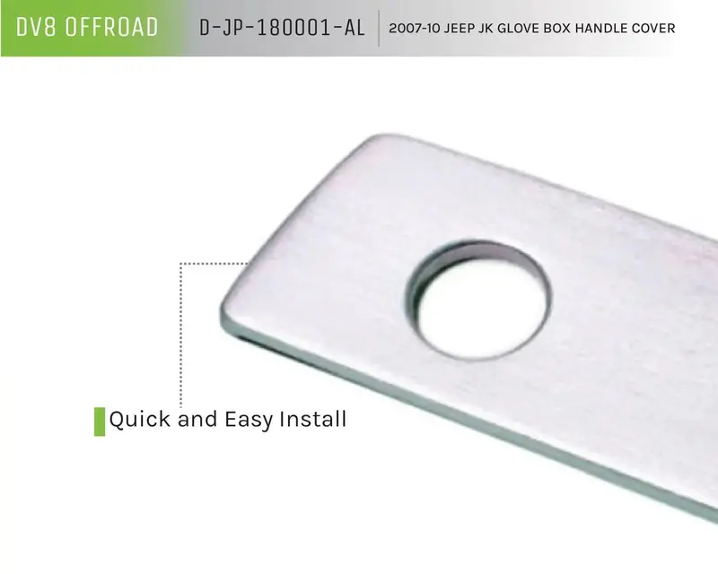 Dv8 Offroad Glove Box Handle Cover For 2007–2010 Jeep Jk – Silver Finish 1